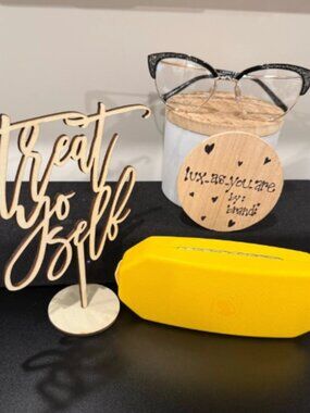 SSW001. Swarovski Glasses, RX, Cat-Eye Frame, Black/Silver